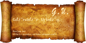 Göndör Urbán névjegykártya